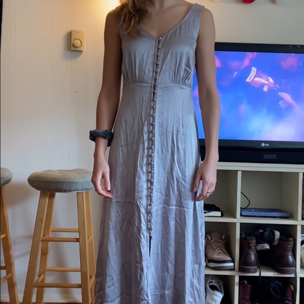 BHLDN Anthropologie Ghost London Silver Dress - Picture 5 of 6